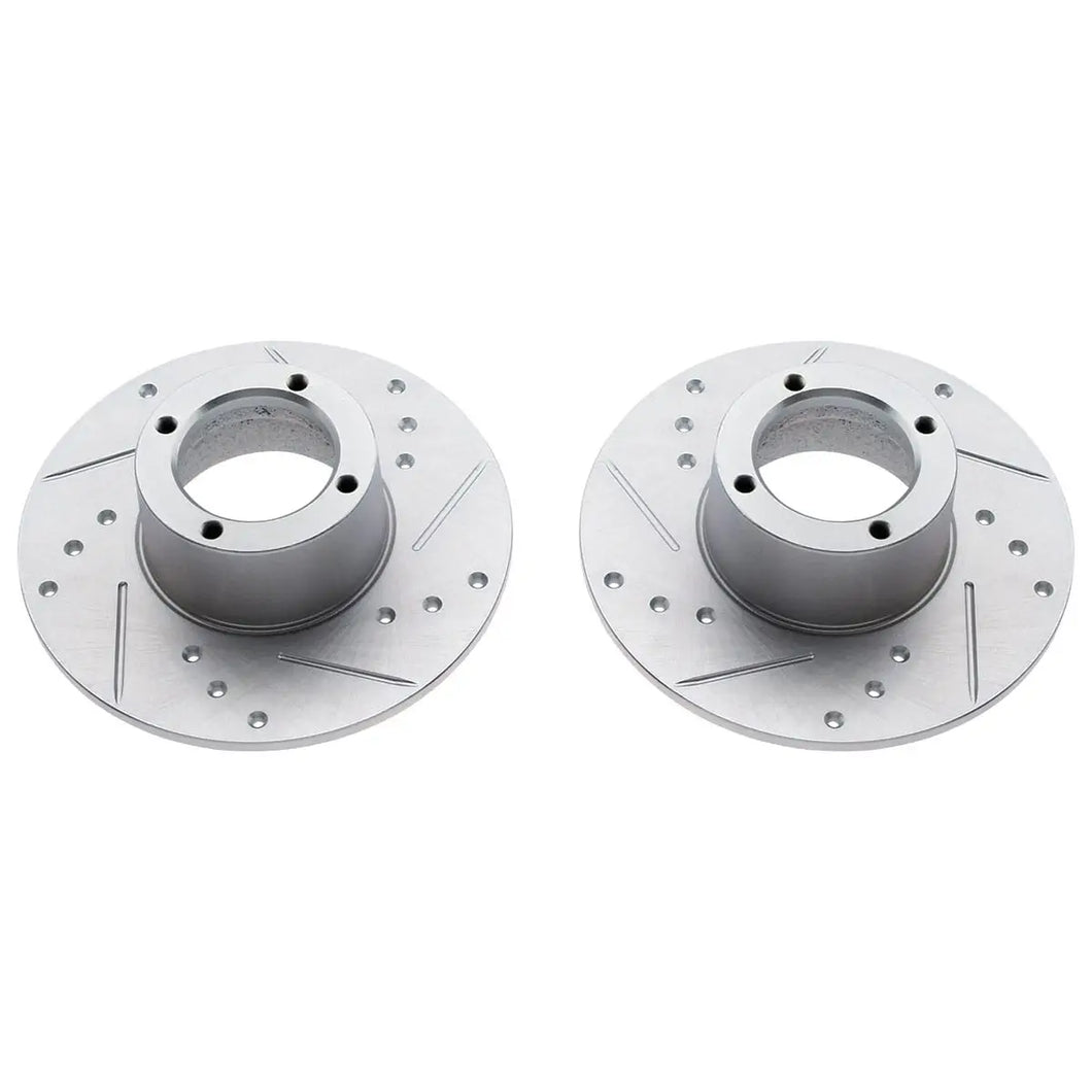 midget-bta383DG Front Cross drilled rotor with disc wheels 1963-80 NEW PAIR