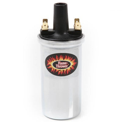 40501 Flame Thrower Ignition Coil by Pertronix in Chrome, Non Ballasted (3.0 ohms) 1962-75
