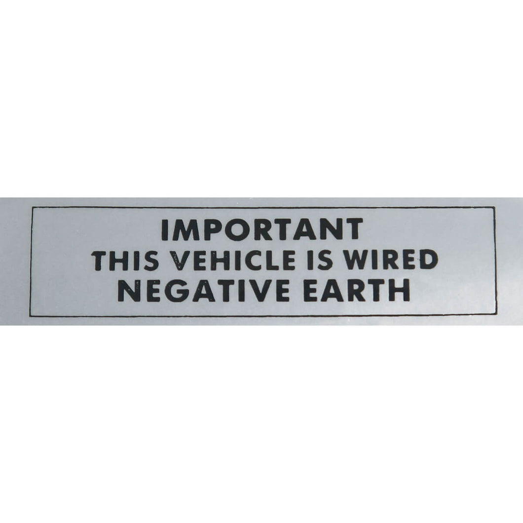 mgb-CRST113 Negative Earth Sticker