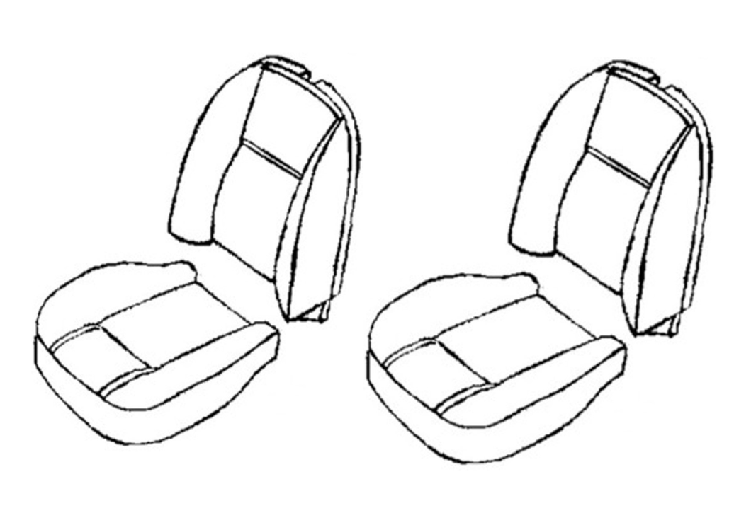 tr6-sfk2021/3  Seat Foam Kit FOR 2 SEATS 1973-1976 no headrest foam