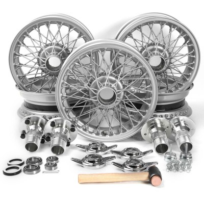 mgb-D461KIT 1968-80 MGB CHROME 60 spoke WIRE WHEEL CONVERSION KIT