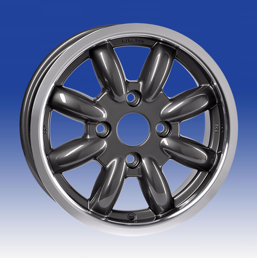 mgb-GAC8214B  MINILITE REPLICA 14X5.5 WHEEL GUN METAL CENTRE SET OF 4