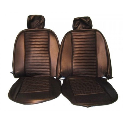 TR6-SC2045A Seat Kit w/ Removable Headrests and Original Diamond Pattern (Black) 1973-76